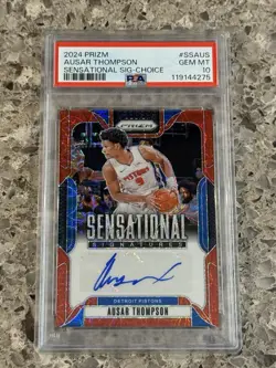 Ausar Thompson 2024 Prizm Choice Red Sensational Sigs Auto PSA 10 GEM MINT - Image 1