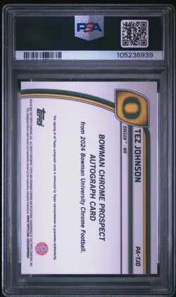 2024 1st Bowman U Chrome - Tez Johnson - Gold Shimmer Auto /50 - GEM MINT Psa 10 - Image 2