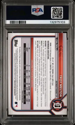 Troy Melton 2022 Bowman Draft Chrome 1st Autograph Auto Gold /50 PSA 10 GEM MINT - Image 2
