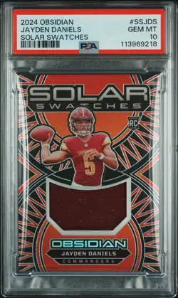 2024 PANINI OBSIDIAN #SSJDS JAYDEN DANIELS SOLAR SWATCHES PSA GEM MINT 10 - Image 1