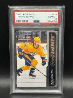 2021-22 Upper Deck Young Guns #476 Thomas Novak RC ROOKIE GEM MINT PSA 10 - Image 1