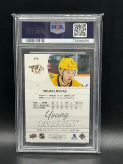 2021-22 Upper Deck Young Guns #476 Thomas Novak RC ROOKIE GEM MINT PSA 10 - Image 2