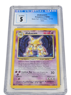 Alakazam 1/102 Base Set Holo Unlimited CGC 5 Excellent 5280 - Image 1