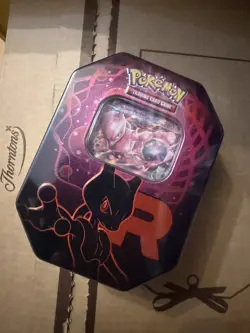Pokemon TCG Destined Rivals Team Rocket’s Mewtwo Tin New & Sealed - Image 1