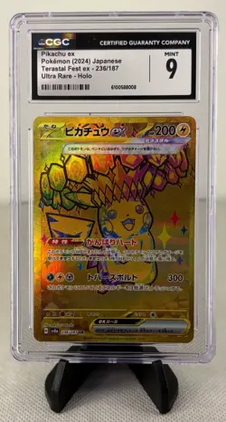 2024 Pikachu Ex 236/187 Japanese Terastal Festival CGC 9 Ultra Rare Pokemon TCG - Image 1