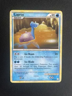 Pokemon TCG Lapras Heartgold & Soulsilver 24/123 Regular Rare LP/NM - Image 1