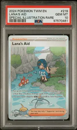 PSA 10 LANA'S AID 219 SPECIAL ILLUSTRATION RARE 2024 POKEMON TWILIGHT MASQUERADE - Image 1