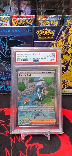 PSA 10 LANA'S AID 219 SPECIAL ILLUSTRATION RARE 2024 POKEMON TWILIGHT MASQUERADE - Image 1