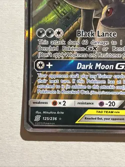 2019 Pokemon Sun & Moon Unified Minds Umbreon & Darkrai GX Tag Team 125/236 - Image 4