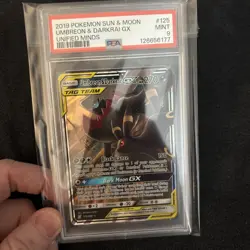 2019 Pokemon Sun and Moon Umbreon and Darkrai GX PSA 9 Unified Minds 125/236 - Image 4