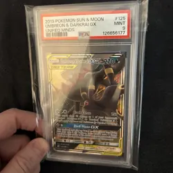 2019 Pokemon Sun and Moon Umbreon and Darkrai GX PSA 9 Unified Minds 125/236 - Image 5