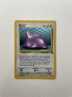 Ditto 3/62 HOLO Rare Fossil Set WOTC Vintage 1999 Pokemon Card - Image 2