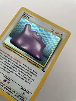 Ditto 3/62 HOLO Rare Fossil Set WOTC Vintage 1999 Pokemon Card - Image 3
