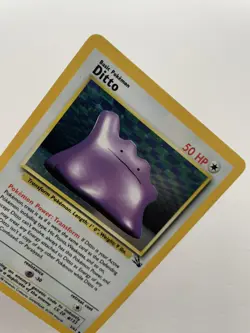 Ditto 3/62 HOLO Rare Fossil Set WOTC Vintage 1999 Pokemon Card - Image 4