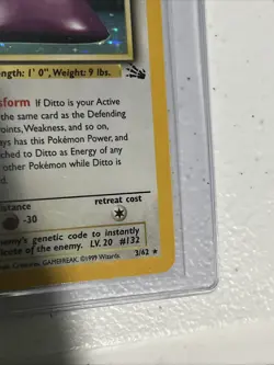 Ditto 3/62 Fossil Holo Wotc Pokemon Card Vintage 1999 - Image 5