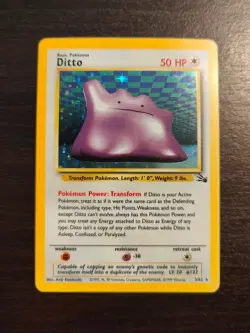Ditto 3/62 Fossil Holo Rare Vintage Pokemon Card 1999 WOTC Excellent Condition - Image 1
