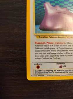 Ditto 3/62 Fossil Holo Rare Vintage Pokemon Card 1999 WOTC Excellent Condition - Image 5