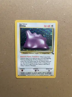 Ditto 3/62 HOLO Rare Fossil Set WOTC Vintage 1999 Pokemon Card NM MINT - Image 1