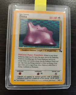 Ditto 3/62 Fossil Holo Rare Vintage Pokemon Card 1999 WOTC - Image 1