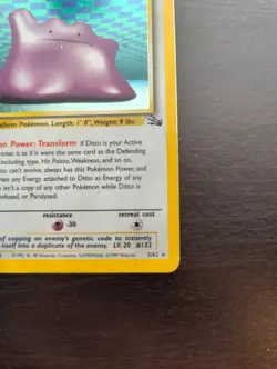 Ditto 3/62 Fossil Holo Rare Vintage Pokemon Card 1999 WOTC - Image 5