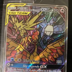 MOLTRES ZAPDOS ARTICUNO GX Stained Glass Promo - Pokemon Hidden Fates TCG SEALED - Image 3