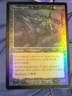 C4459 MAGIC MTG MODERN HORIZONS 2 RETRO NECROGOYF #398 NM RARE FOIL - Image 1