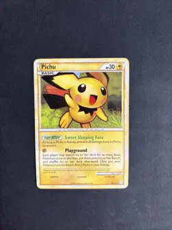 Pokemon TCG Pichu Heartgold & Soulsilver 28/123 Regular Rare Non Holo - PLAYED - Image 1