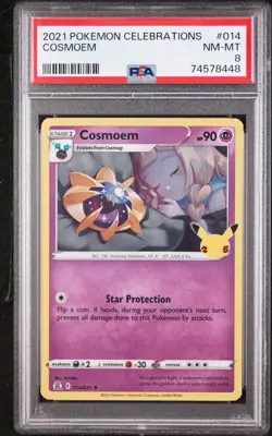 2021 Pokemon Celebrations Cosmoem #014 PSA 8 - Image 1