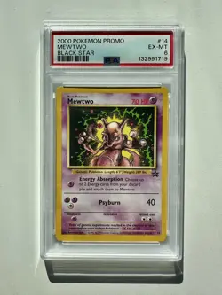 2000 Pokemon Promo Mewtwo #14 Black Star PSA 6 - Image 1