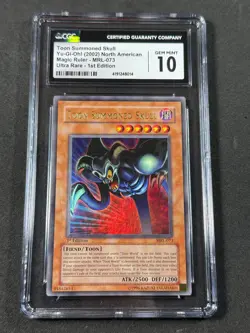 Yugioh CGC 10 Toon Summoned Skull MRL-073 1st Edition Ultra Rare PSA - Image 1