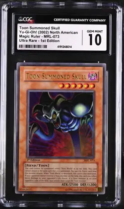 Yugioh CGC 10 Toon Summoned Skull MRL-073 1st Edition Ultra Rare PSA - Image 2