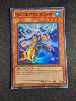 Yugioh - Warlock of the Ice Barrier HA04-EN023 1st Edition Super Rare NM - Image 1
