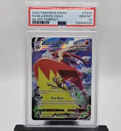 2022 POKEMON SWORD & SHIELD SILVER TEMPEST #TG15 FULL ART/BLAZIKEN VMAX PSA 10 - Image 1