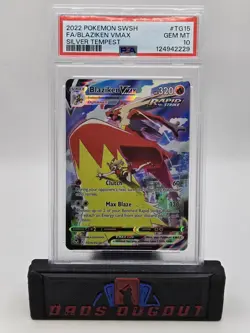 2022 POKEMON SWORD & SHIELD SILVER TEMPEST #TG15 FULL ART/BLAZIKEN VMAX PSA 10 - Image 1