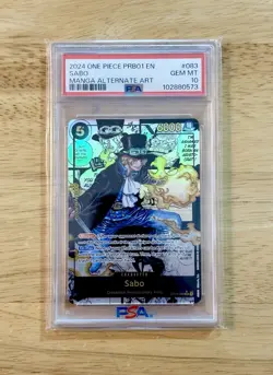 2024 Manga Sabo PRB01 OP04-083 Alt-Art PSA 10 GEM MINT - Image 1