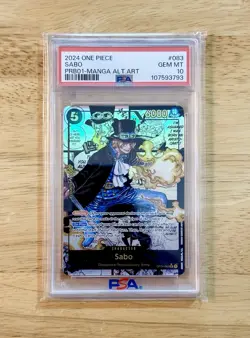 2024 Manga Sabo PRB01 OP04-083 Alt-Art PSA 10 GEM MINT - Image 3