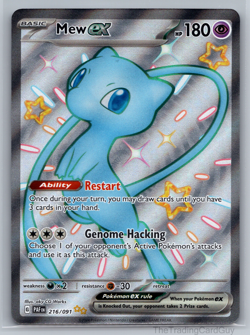 Mew EX Paldean Fates 216/091 Shiny Ultra Rare Full Art SV Holo NM Pokemon TCG - Image 1