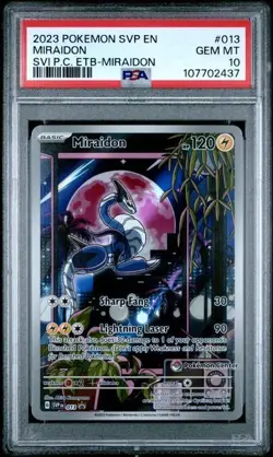 2023 POKEMON SCARLET & VIOLET POKEMON CENTER ETB PROMO SVP #013 MIRAIDON PSA 10 - Image 1