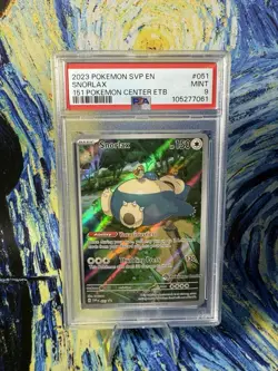 SCARLET AND VIOLET 151 SNORLAX POKEMON CENTER ETB PROMO SVP 051 PSA 9 - Image 1
