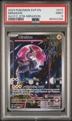 2023 POKEMON SCARLET & VIOLET POKEMON CENTER ETB PROMO SVP #013 MIRAIDON PSA 9 - Image 1