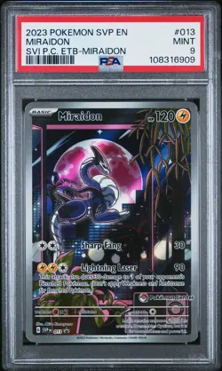 2023 POKEMON SCARLET & VIOLET POKEMON CENTER ETB PROMO SVP #013 MIRAIDON PSA 9 - Image 1