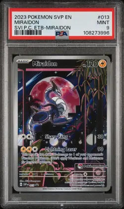2023 POKEMON SCARLET & VIOLET POKEMON CENTER ETB PROMO SVP #013 MIRAIDON PSA 9 - Image 1