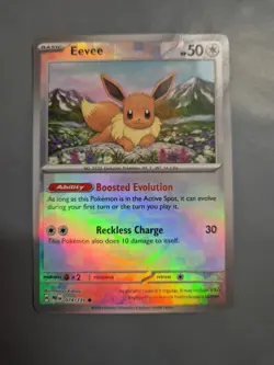 Eevee Master Ball Reverse Holo 074/131 Prismatic Evolutions Pokemon Card TCG - Image 1