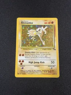 Hitmonlee Holo Rare Fossil Set 7/62 Vintage 1999 WOTC Pokemon TCG - Image 1