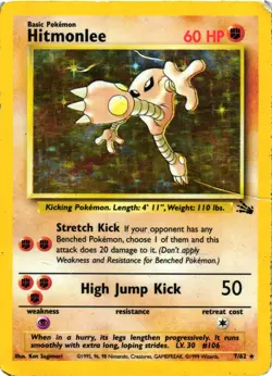 Pokemon TCG Hitmonlee 7/62 Fossil Holo Rare DMG - Image 1