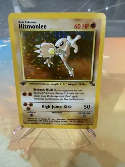 Pokemon TCG - Hitmonlee 7/62 Fossil Holo Rare 1st Edition - WoTC - Image 1