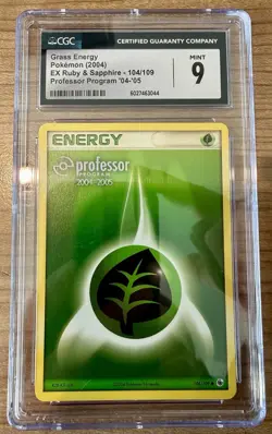 Pokemon TCG Grass Energy 104 Professor Program 2004-05 Stamp CGC MINT 9 - Image 1