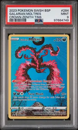 Galarian Moltres Pokemon Swsh Black Star Promo 284 NM PSA 9 - Image 1