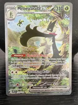 Meowscarada EX 256/193 Special Illustration Rare SIR Pokemon SV Paldea Evolved - Image 1