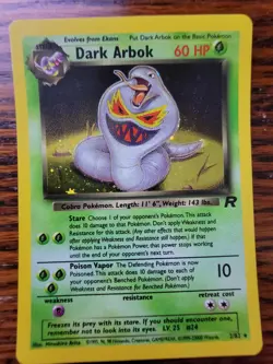 Dark Arbok Rare Holo Pokemon Card Team Rocket 2/82 Basic 1999 Holographic MP! - Image 1